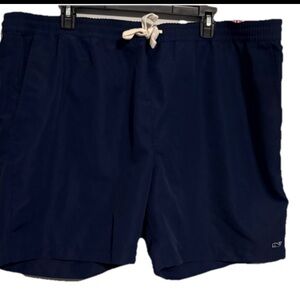Vineyard Vines Men’s Swim trunks- Sz XXL navy-missing 1 button on back